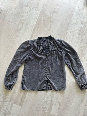 Rails Washed Black Button-Down Blouse